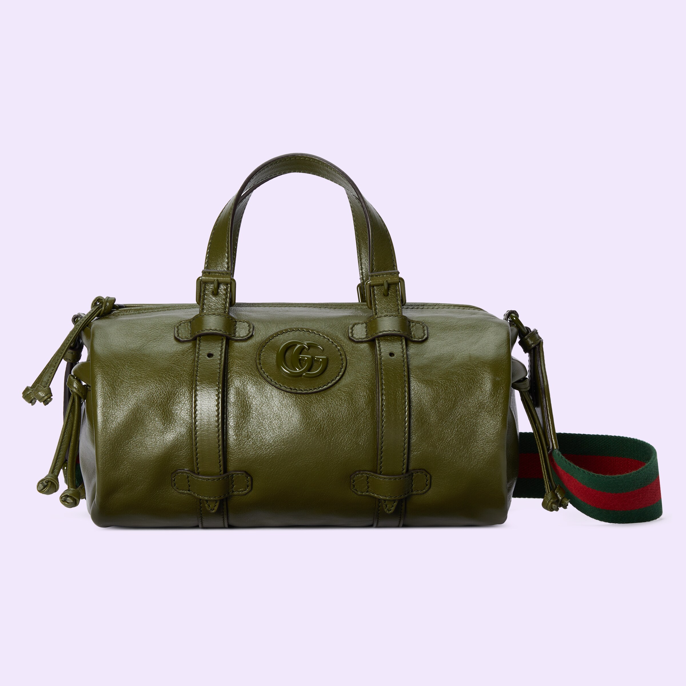 gucci python backpack with double g in neutral |... Small duffle bag with tonal Double G in forest green leather | GUCCI ...