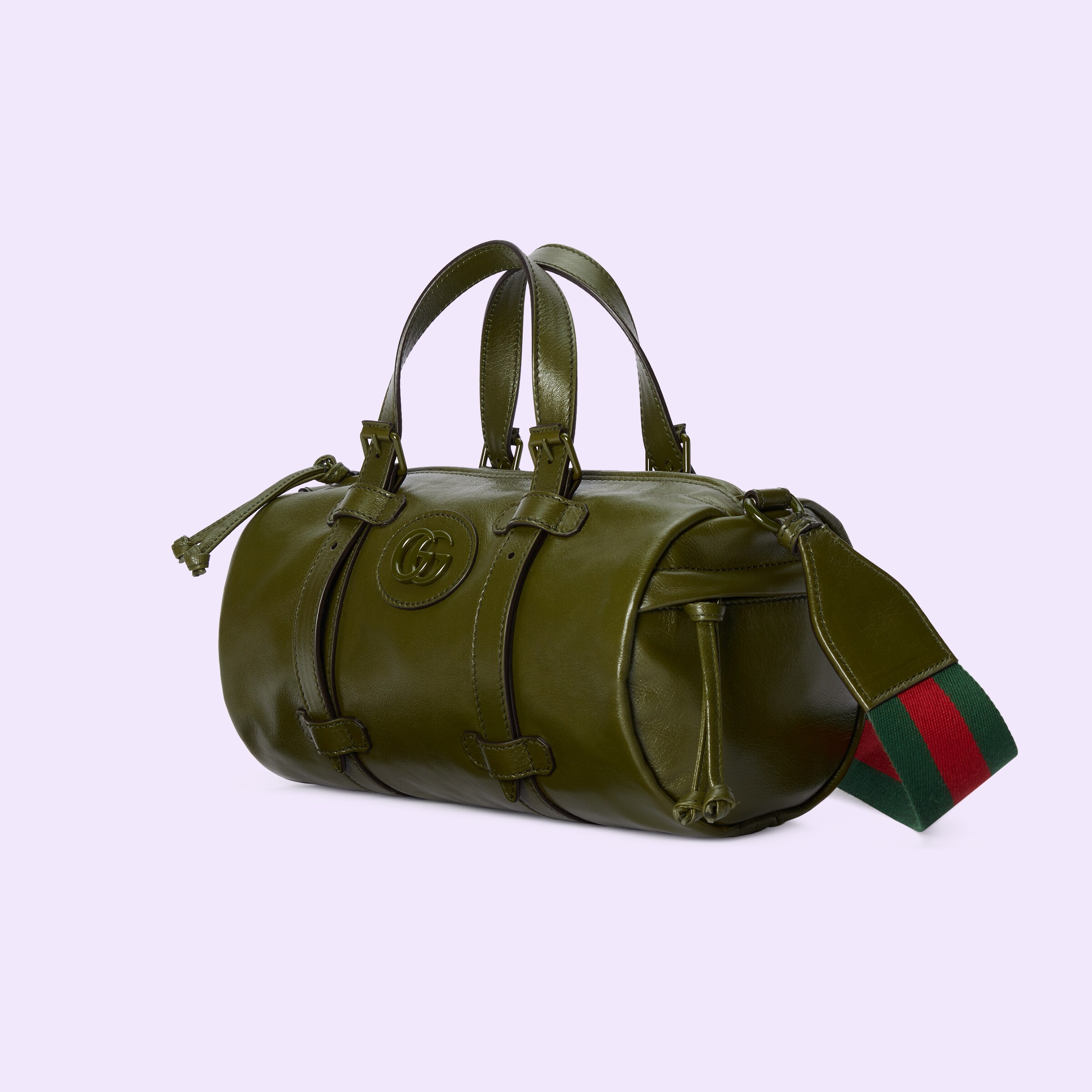gucci python backpack with double g in neutral |... Small duffle bag with tonal Double G in forest green leather | GUCCI ...