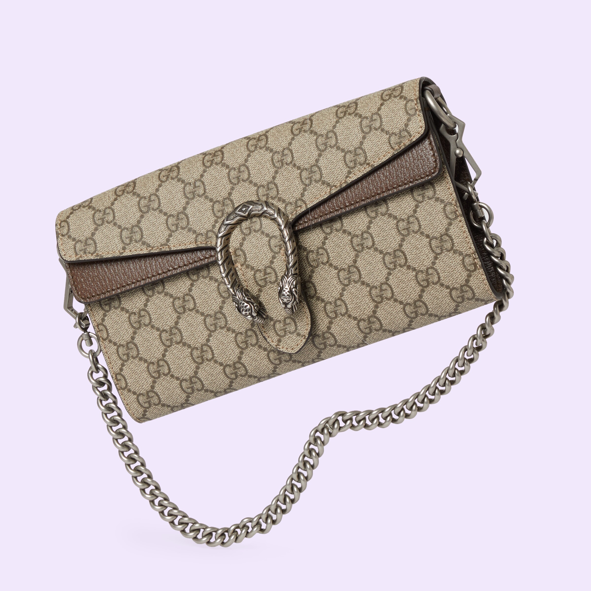 Dionysus small shoulder bag in beige and ebony Supreme canvas GUCCI® US