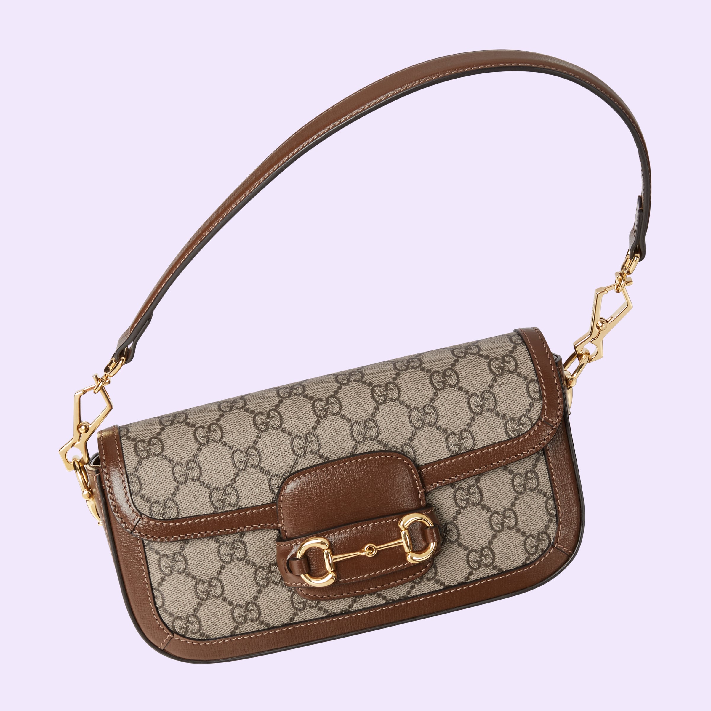 Gucci Horsebit 1955 shoulder bag in beige and ebony canvas GUCCI® US