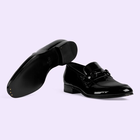 Men's loafer with Horsebit in black patent leather GUCCI® Canada
