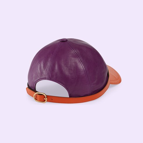 Gucci Two-Tone Purple and Orange Leather Cap 100 % Authentic Gucci | Accessories | Gucci La Dodger Limited Edition Gg  main image 3