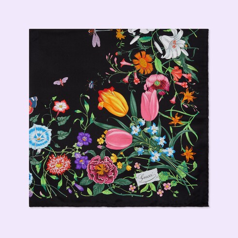 スカーフ GUCCI PRINTED SILK TWILL CARRE' Printed silk twill carré in multicolor | GUCCI® US