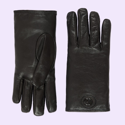 Leather gloves with Double G Detail 2