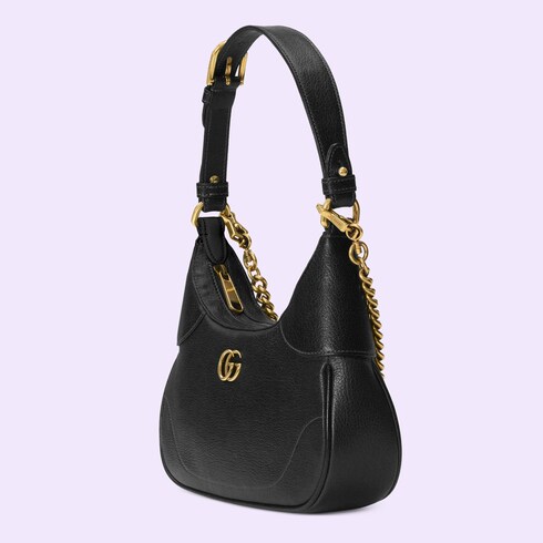 Aphrodite small shoulder bag in Black Leather | GUCCI® SI