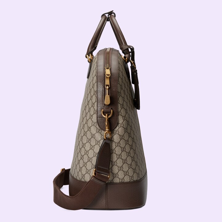 Gucci Savoy small bowling tote in beige and ebony Supreme GUCCI® NL