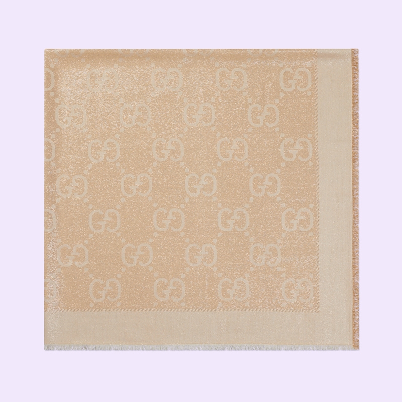 GG lamé jacquard shawl in beige | GUCCI® US