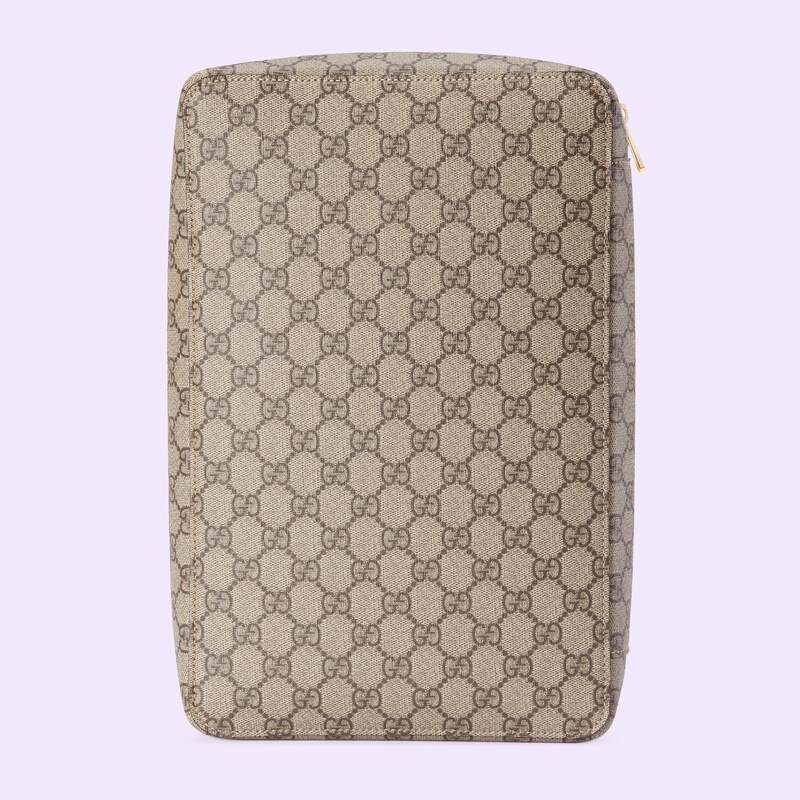 GG large packing cube in beige and ebony Supreme | GUCCI® US