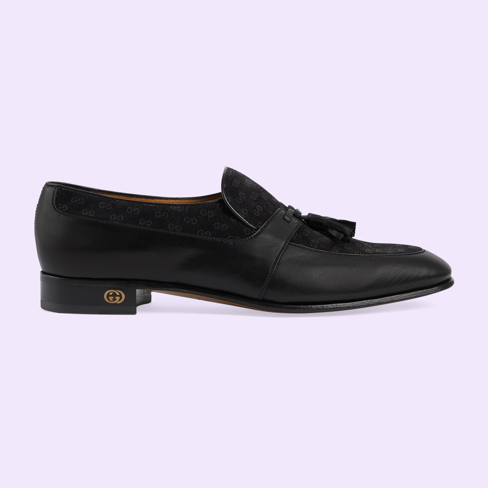 Men's loafer with tassel in black leather GUCCI® AE