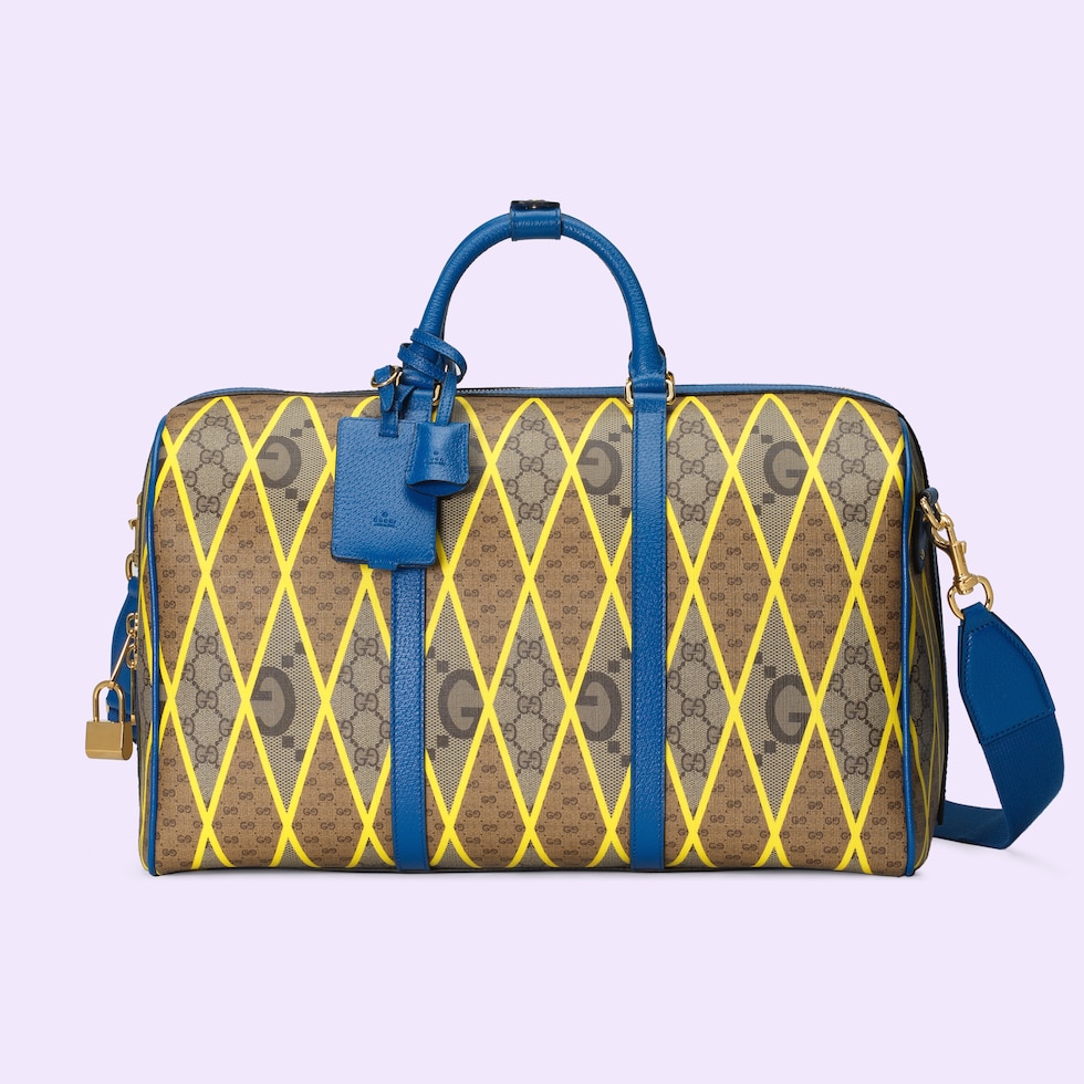 GG rhombus print duffle bag in multicolor Supreme GUCCI® AE