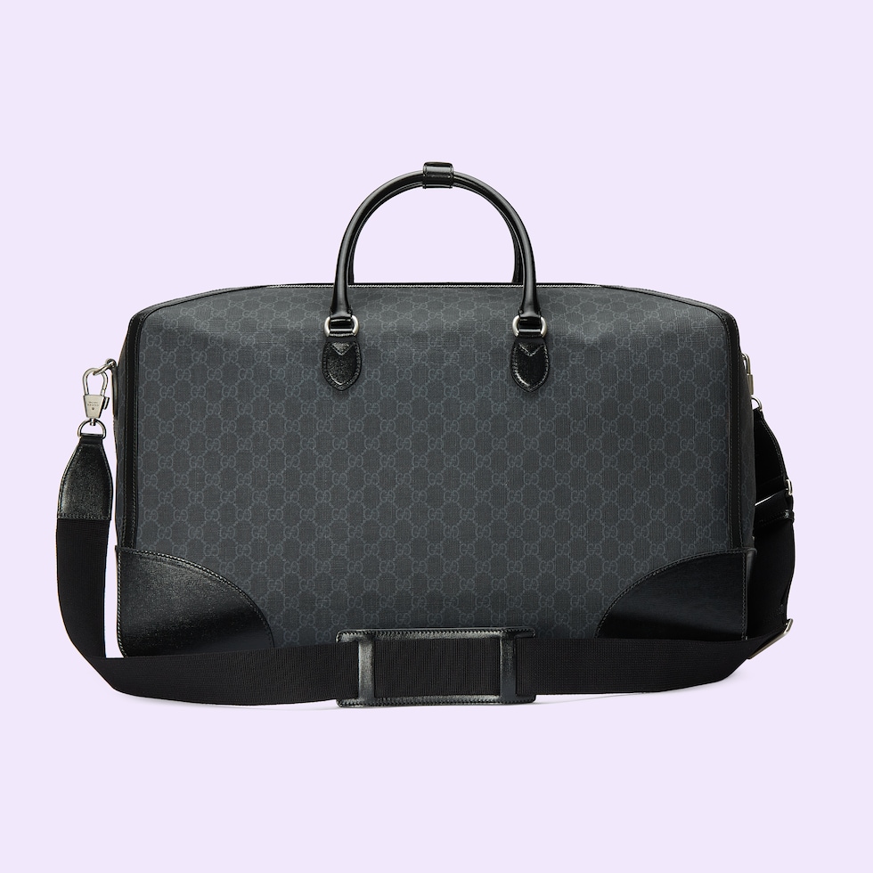 GG duffle bag Interlocking G in black Supreme | GUCCI® AE