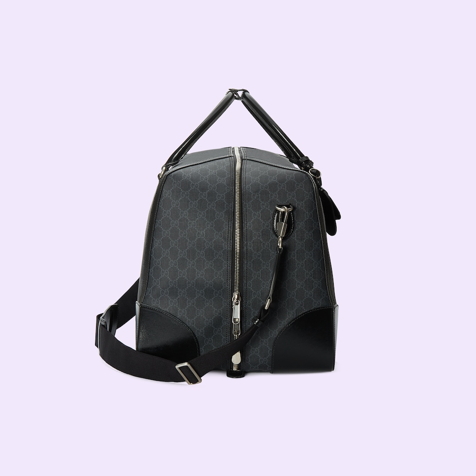 GG duffle bag Interlocking G in black Supreme | GUCCI® AE