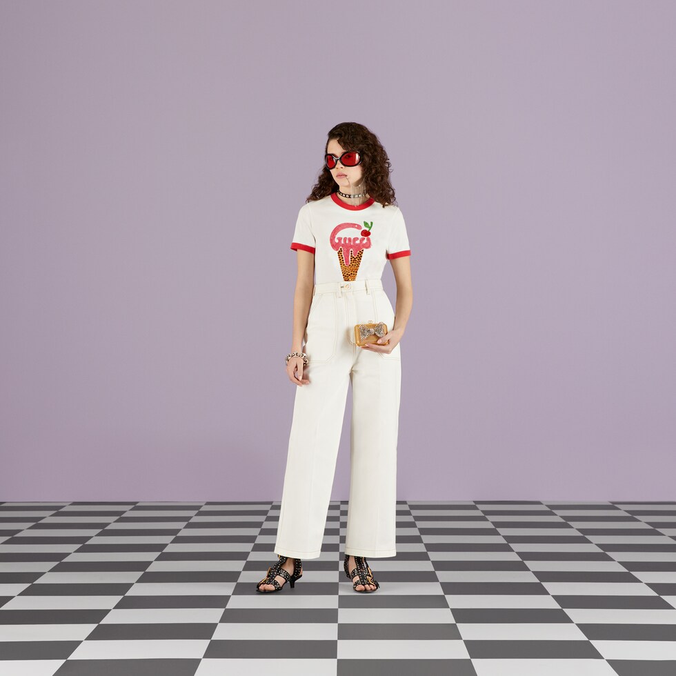 GUCCI アイスクリーム コットンジャージー Tシャツアイボリー | GUCCI® JP