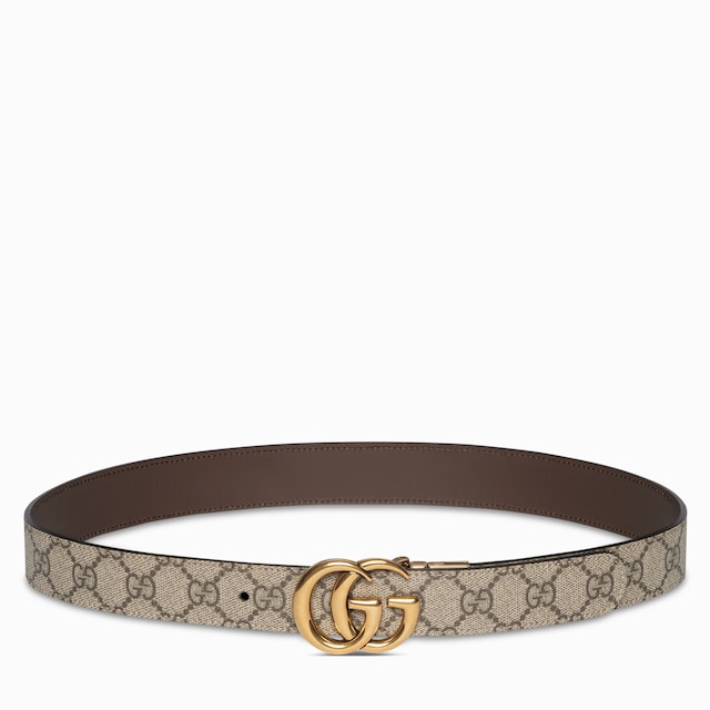 Belt with Interlocking G buckle in black GG leather | GUCCI® AE