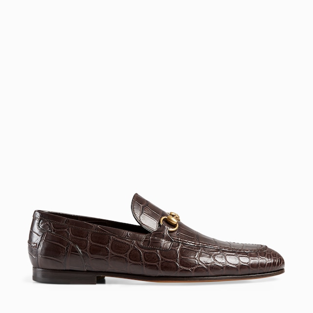 Men's Gucci Jordaan crocodile loafer in black | GUCCI® US