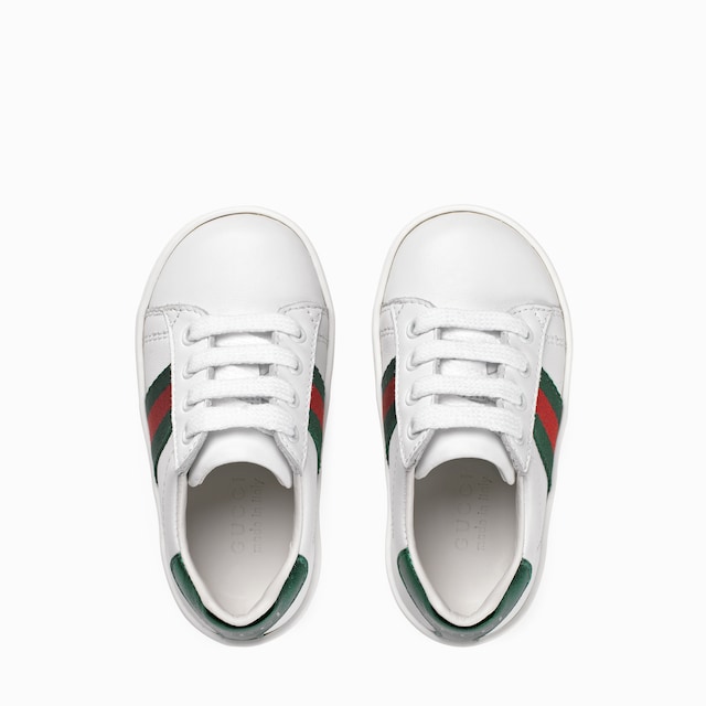 Sneaker bassa in pelle con dettaglio Web