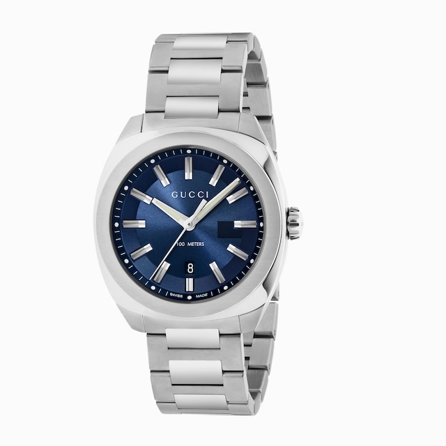 G-クロノ〕ラージウォッチ(44mm)ブラックレザー | GUCCI公式