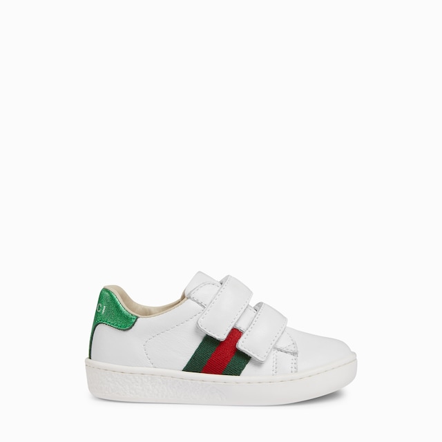 Sneaker in pelle con dettaglio Web