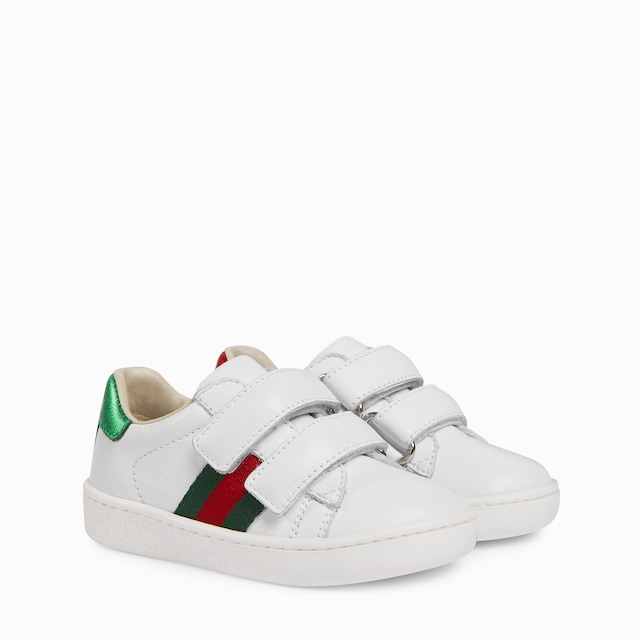 Sneaker in pelle con dettaglio Web
