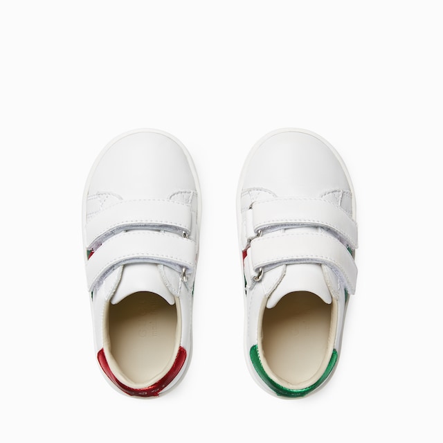 Sneaker in pelle con dettaglio Web