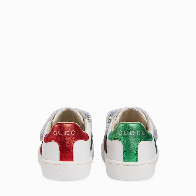 Sneaker in pelle con dettaglio Web