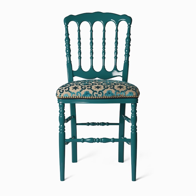 Wood chair with GG jacquard