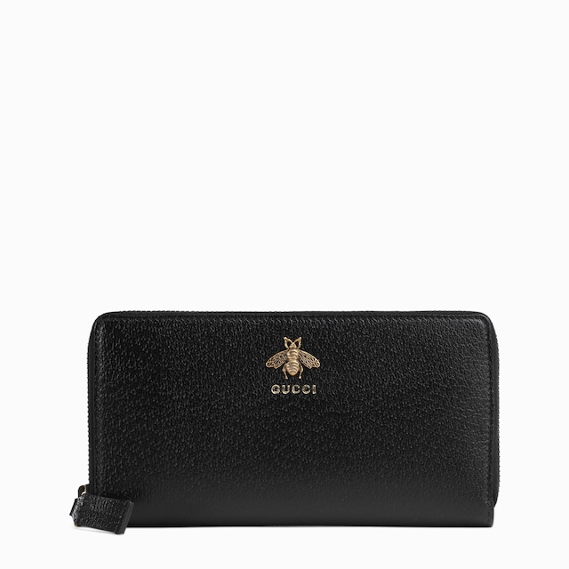 Cartera de Piel Animalier con Cremallera 