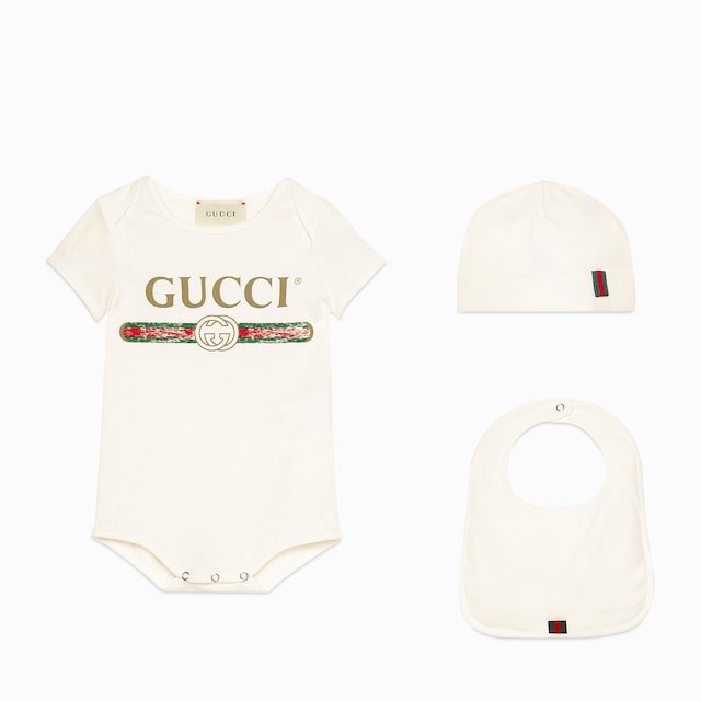 Baby Gucci logo cotton gift set