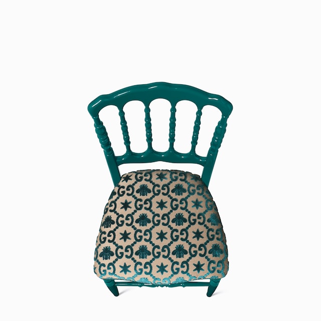 Wood chair with GG jacquard