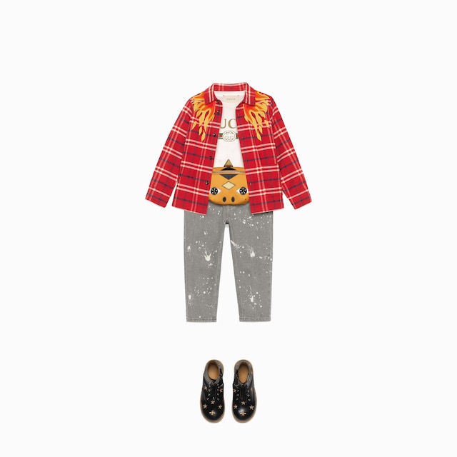 Children's cotton T-shirt with Gucci logo