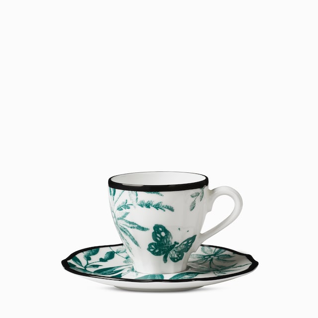 Herbarium-Espressotasse und -Untertasse, Zweier-Set