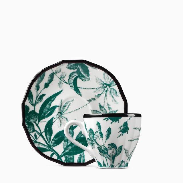 Herbarium-Espressotasse und -Untertasse, Zweier-Set