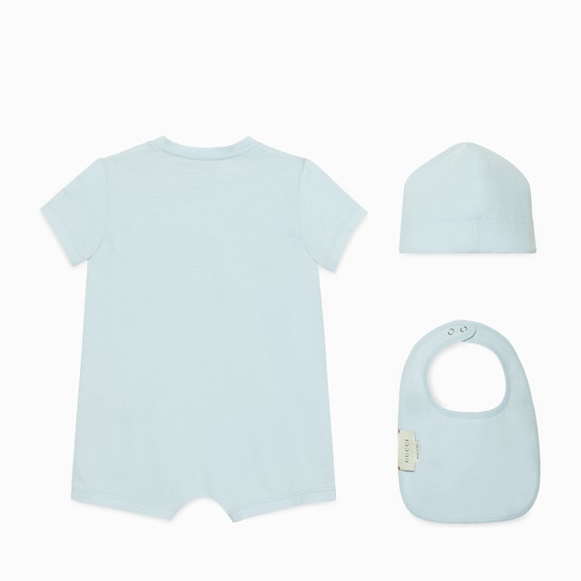 Baby cotton gift set with Gucci logo