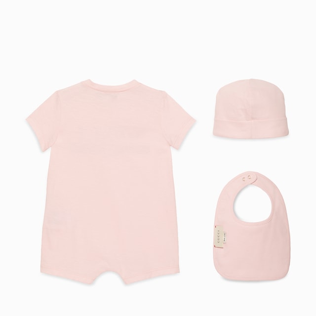 Baby cotton gift set with Gucci logo