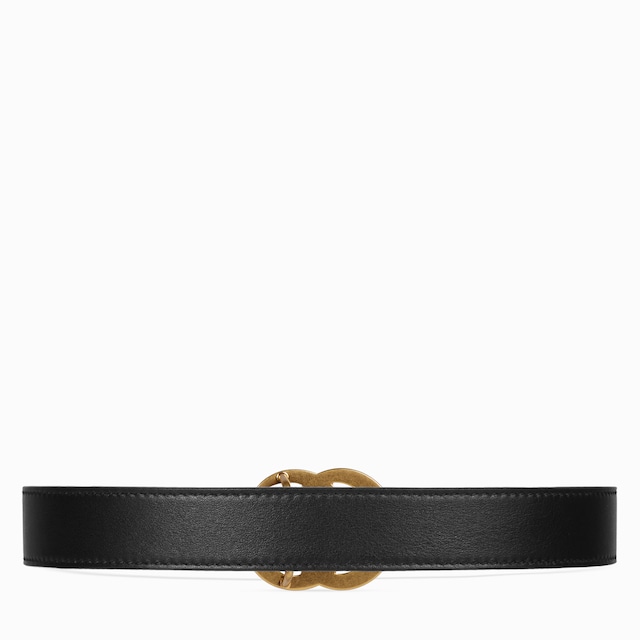 GUCCI ダブルGレザーベルト ブラック 子供 ダブルG スリムベルト ブラック レザー | GUCCI公式
