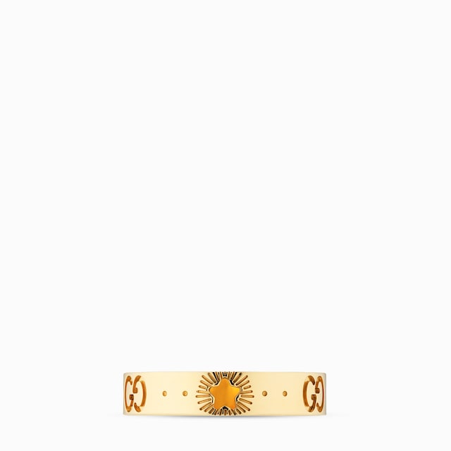 ★GUCCI★アイコン 18K イエローゴールド スリム リング 4 mm グッチ ゴールドジュエリー〔アイコン〕18K スリムリング