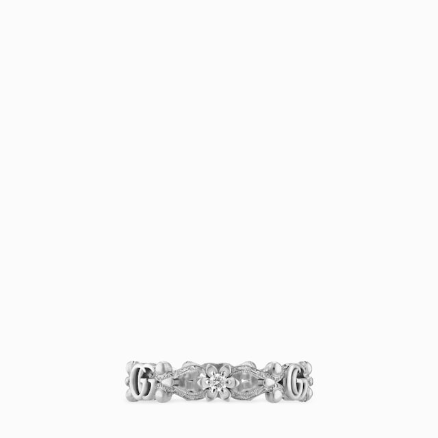〔グッチ フローラ〕オンライン限定 ダイヤモンド付き 18K リング