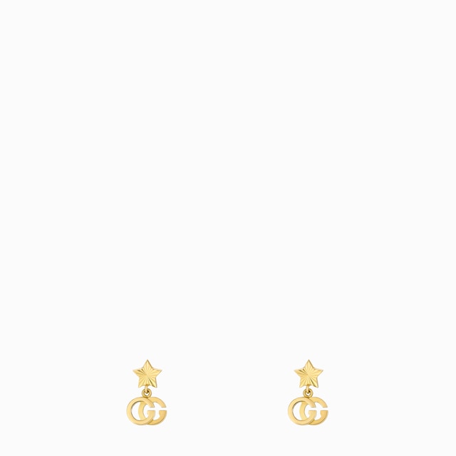Gucci Link to Love〕スタッズ ピアス18K イエローゴールド
