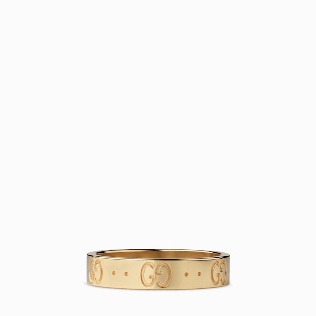 【送料込】GUCCI アイコン 18K スリム リング イエローゴールド グッチ ゴールドジュエリー〔アイコン〕18K スリムリング