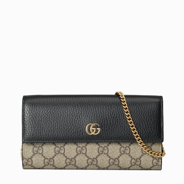GG Marmont bi-color wallet on chain
