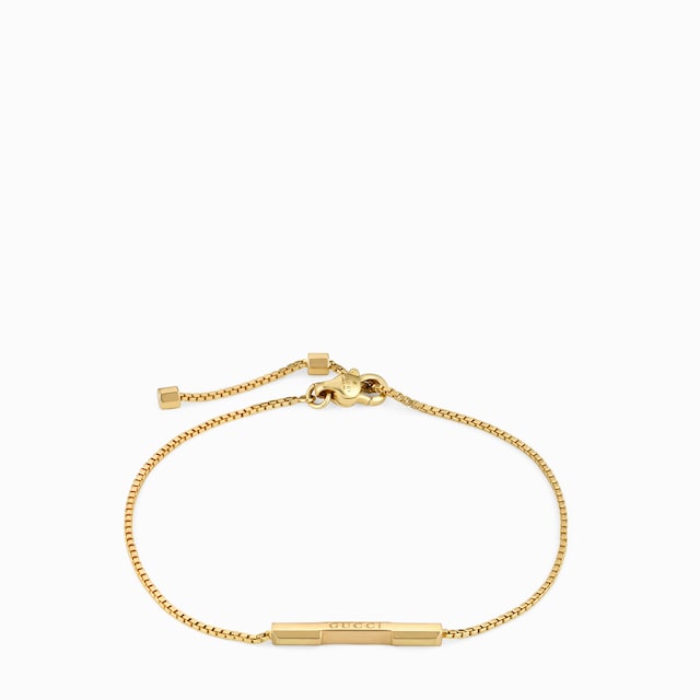 Gucci Link to Love〕“GUCCI”バー付き ブレスレット18K ピンク