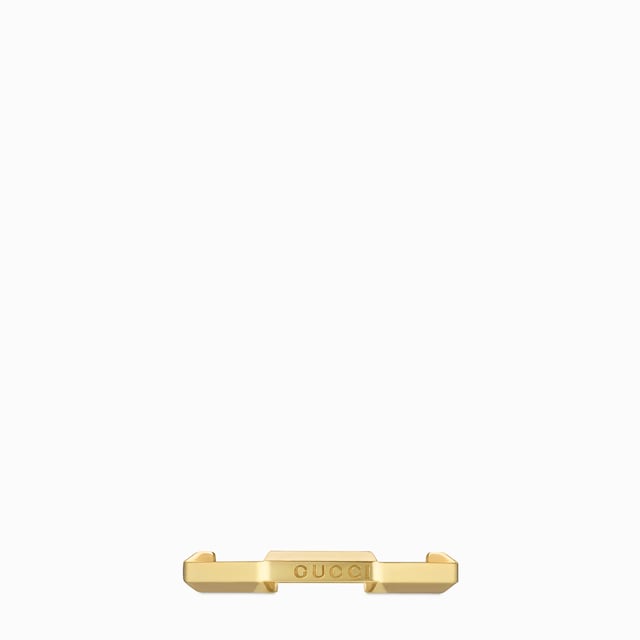 Gucci Link to Love〕スタッズ リング18K ホワイトゴールド