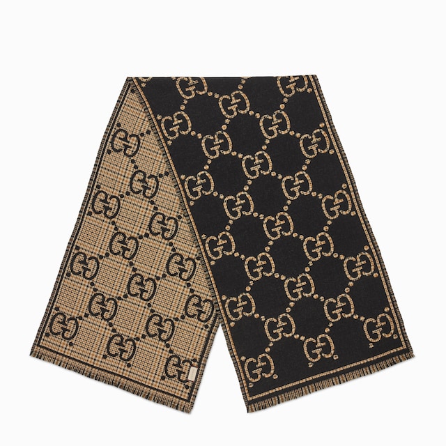 Check GG wool scarf