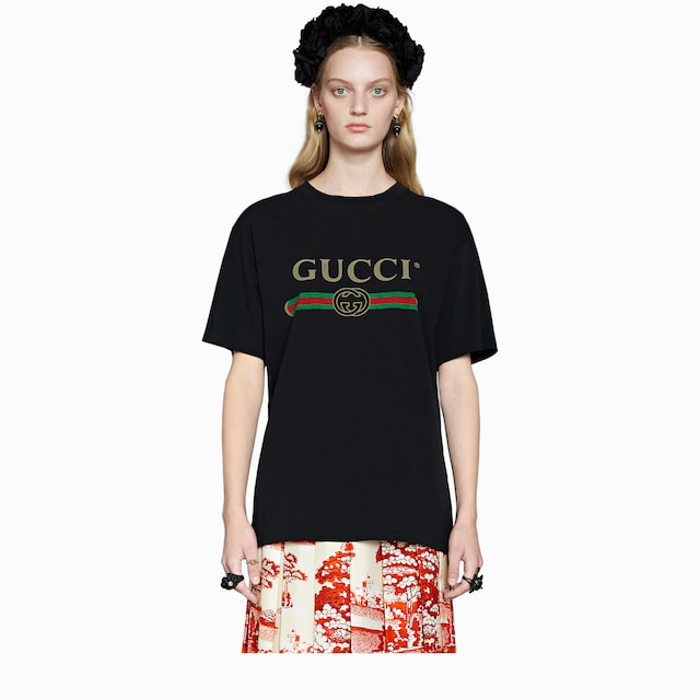 Oversize T-shirt with Gucci logo