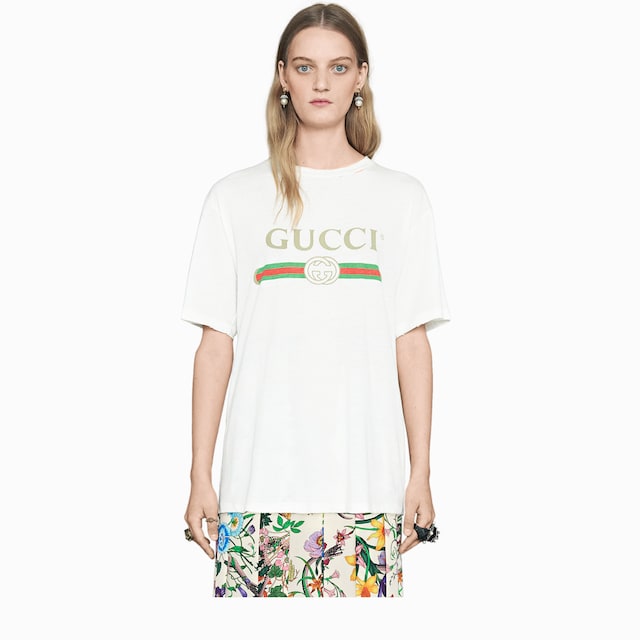 Camiseta grande con el logo de Gucci