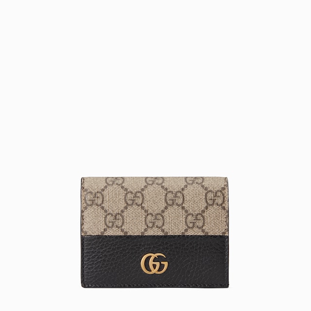 Bi-color GG Marmont card case wallet