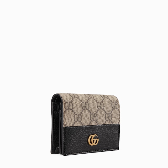 Bi-color GG Marmont card case wallet