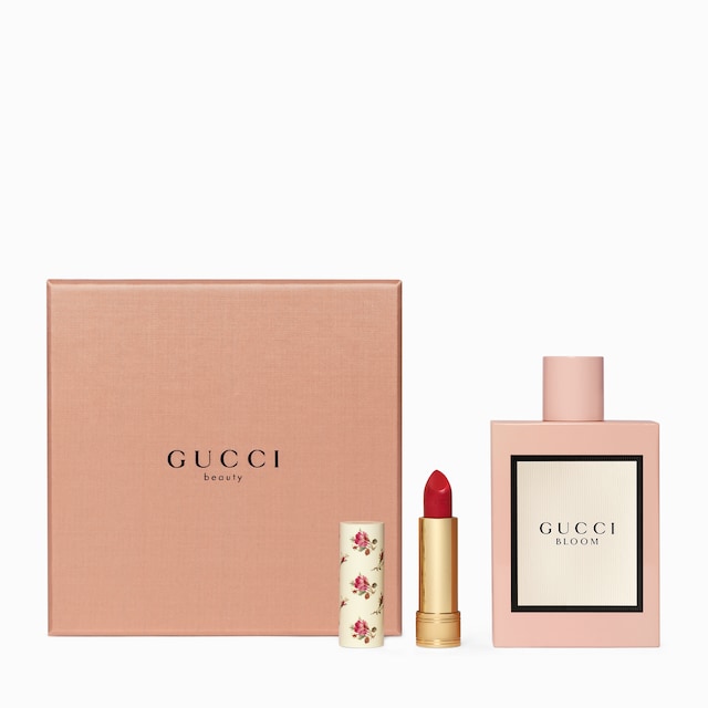 Set de belleza de barra de labios y perfume