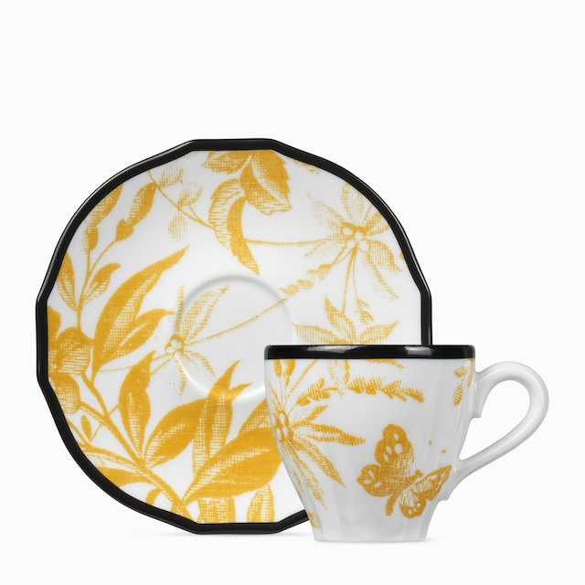 Herbarium coffee cup and saucer, double set