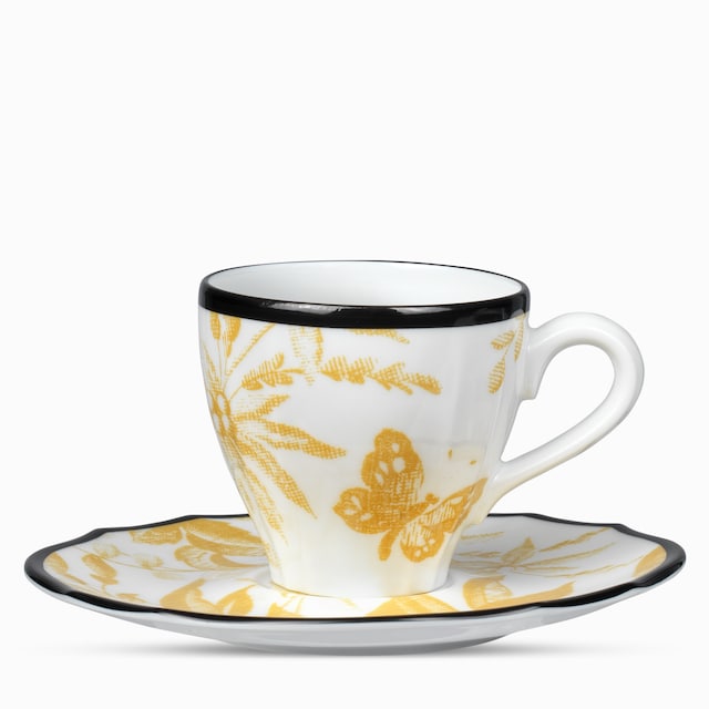 Herbarium coffee cup and saucer, double set